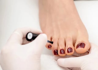 Pedicure with gel polish