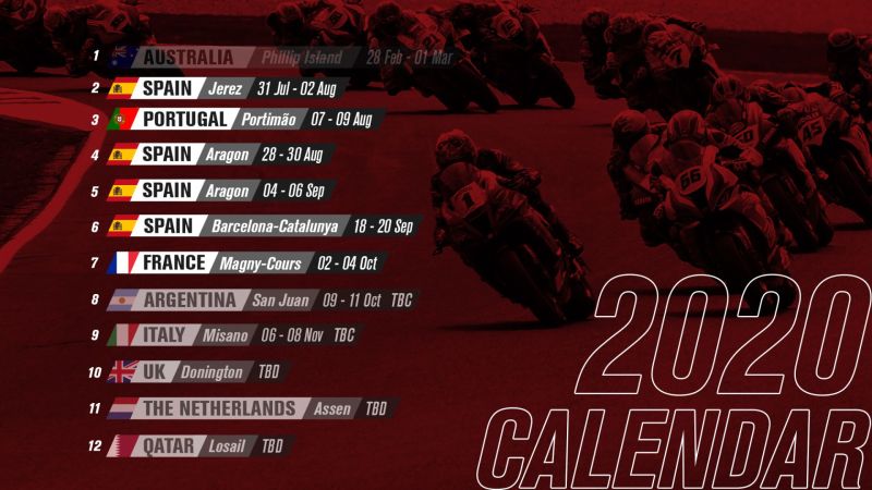 Svelato il calendario WorldSBK 2020