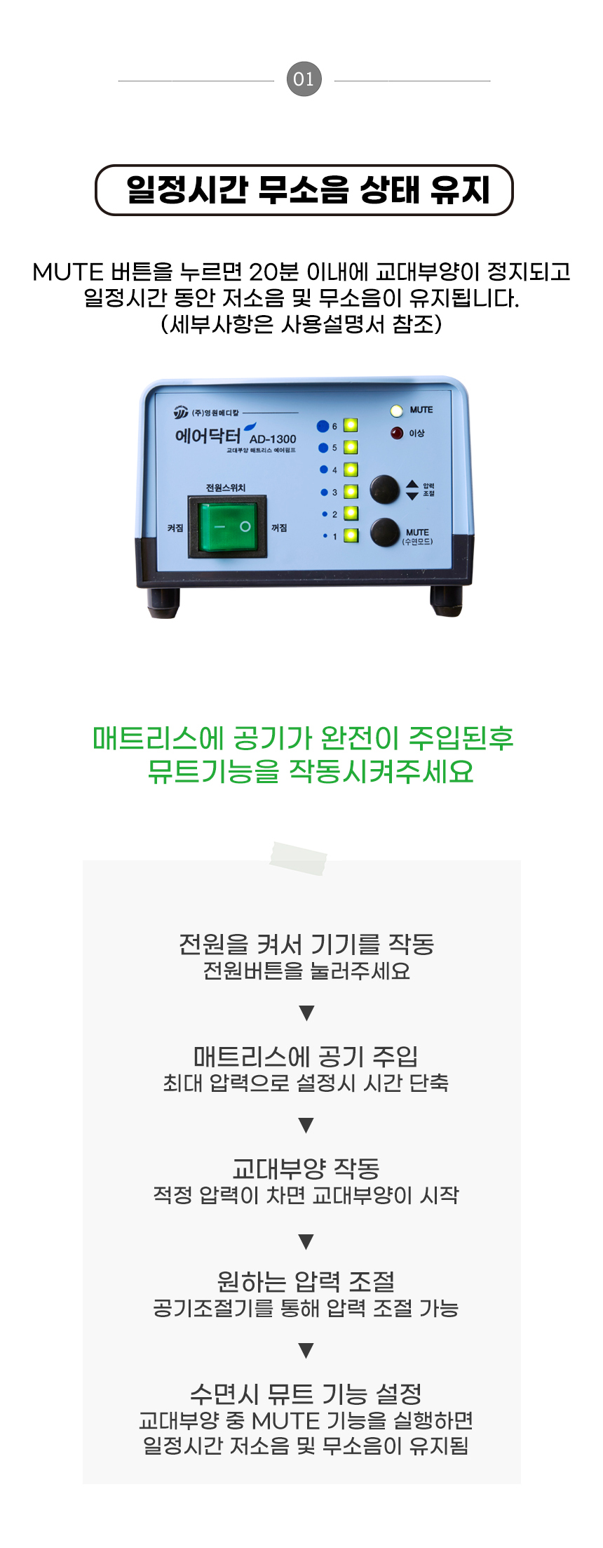 욕창예방매트리스 AD-1300 MUTE Bio Double 상세 2