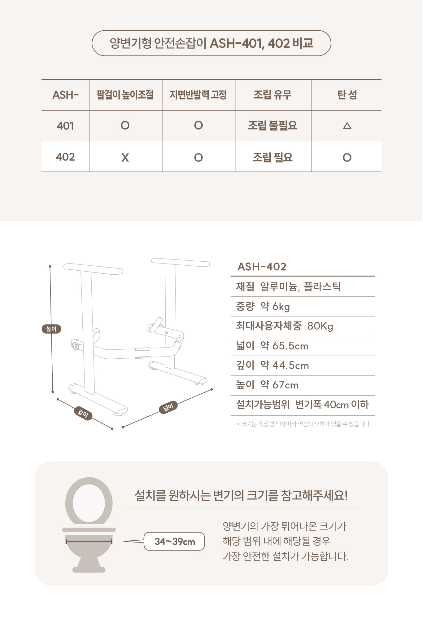 안전손잡이 변기손잡이 ASH-402(변기형) 상세 5
