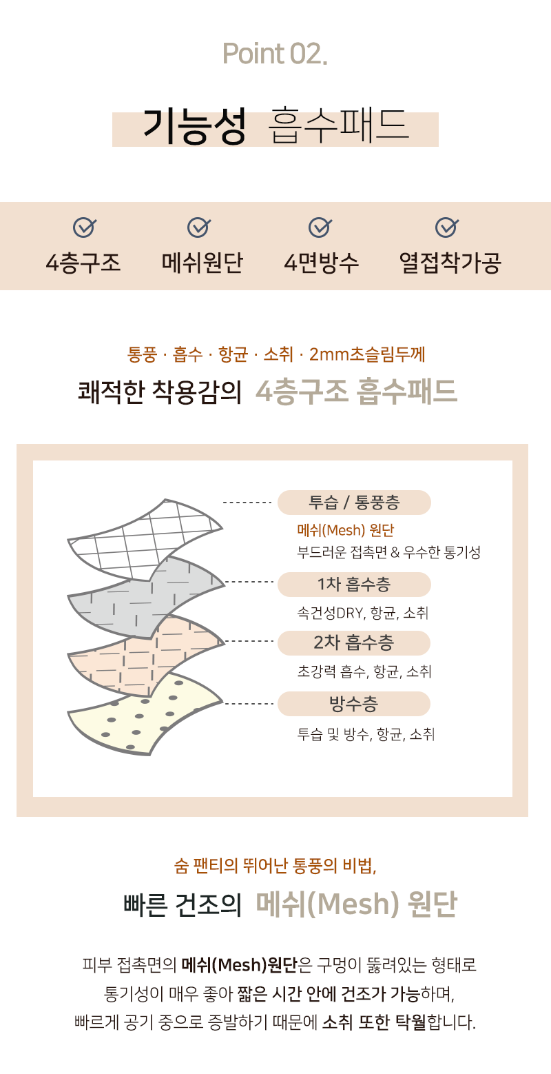 요실금팬티 숨 주머니W-50cc(여성용) 상세 3
