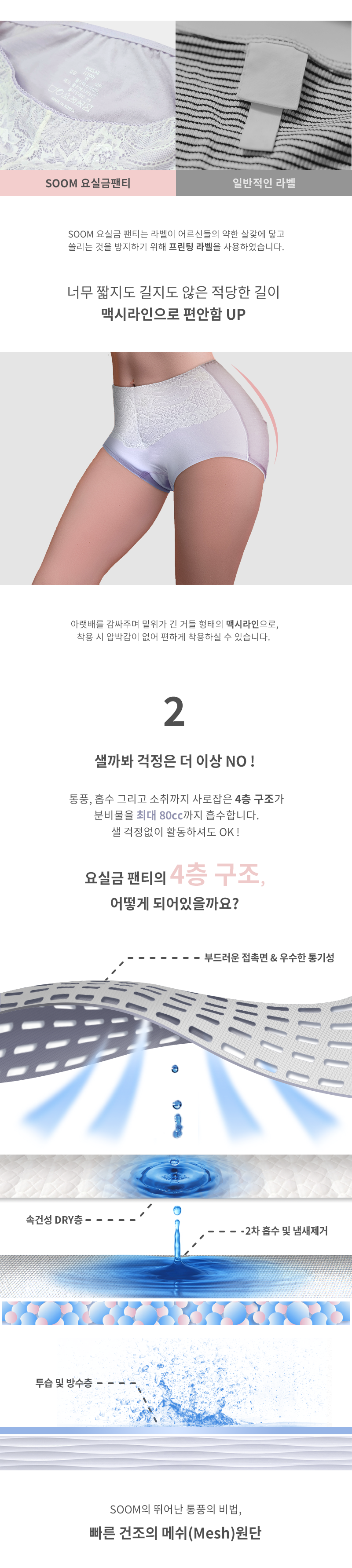 요실금팬티 SOOM F-80cc(여성용) 상세 5