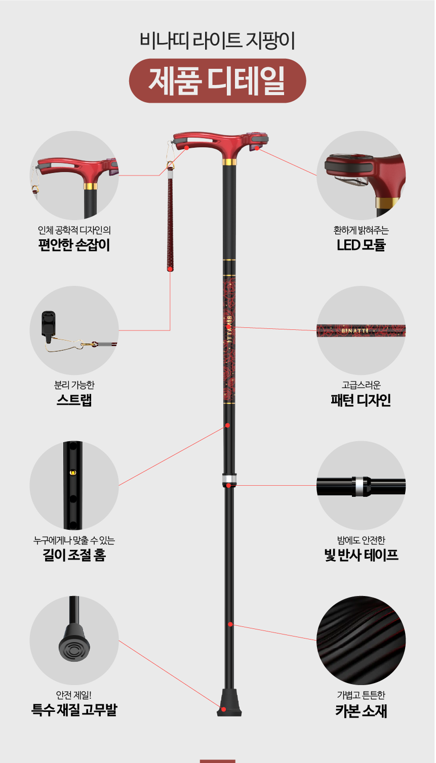 탈부착형 LED 지팡이 LC[와인] 상세 2
