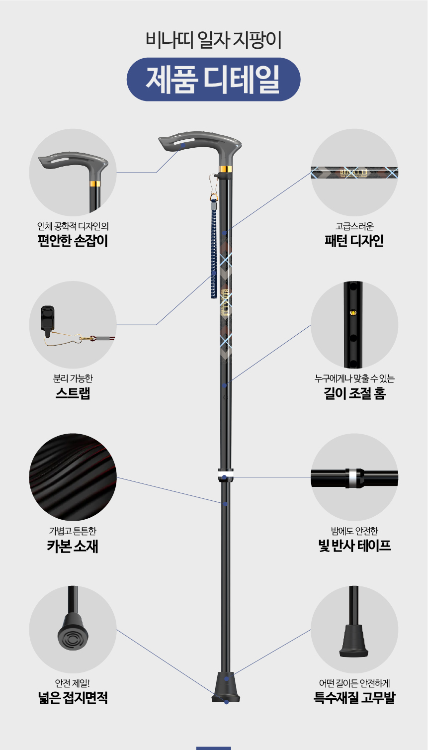 지팡이 NS 특수재질 고무발 넓은 접지면적 상세 2