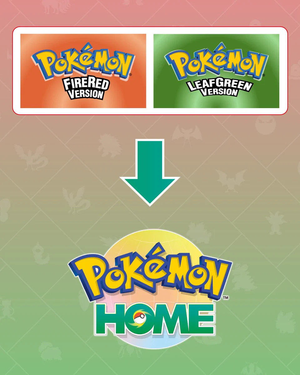 Pokémon FireRed and LeafGreen Coming to Pokémon HOME in October 2026