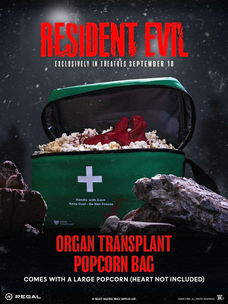 Resident Evil Organ Transplant Popcorn Bag Coming To Regal Cinemas