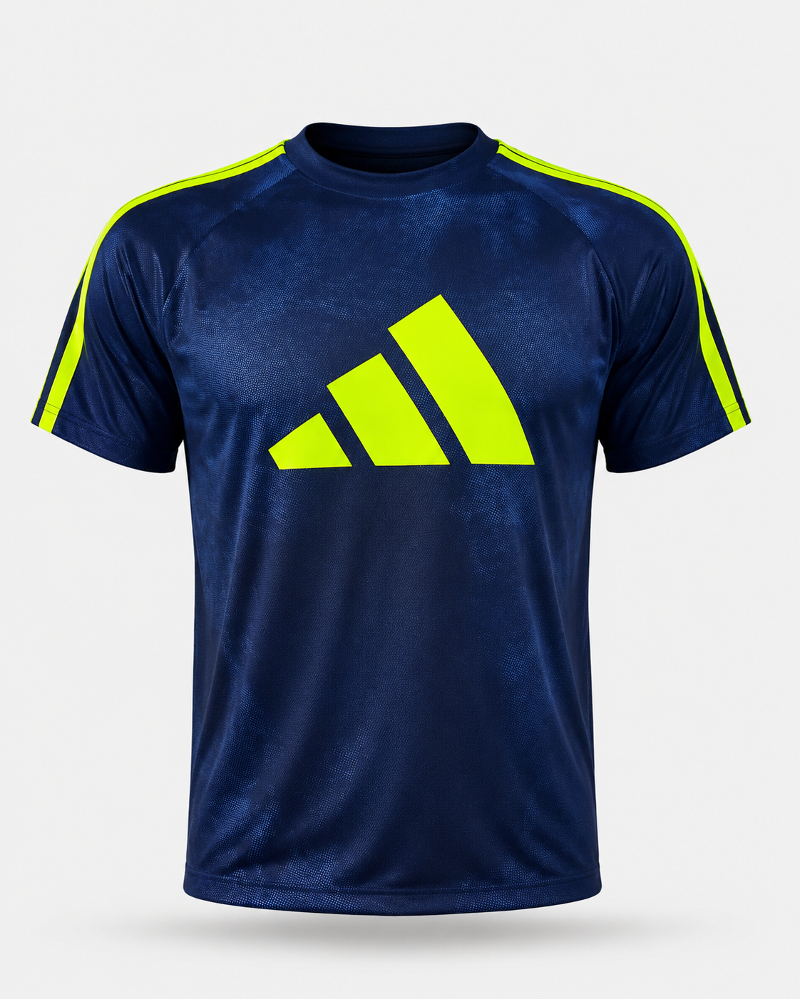 T-shirt Sport Homme Bleu Marine avec Logo Jaune - Adil Shop Taza