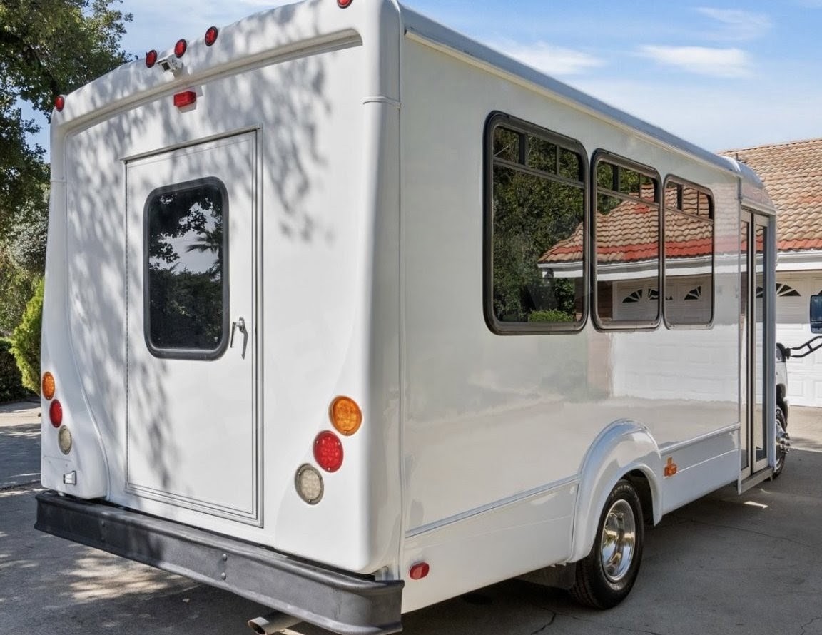 Well - maintained 2018 Ford E-450 Luxury Limo Bus with V10 Engine