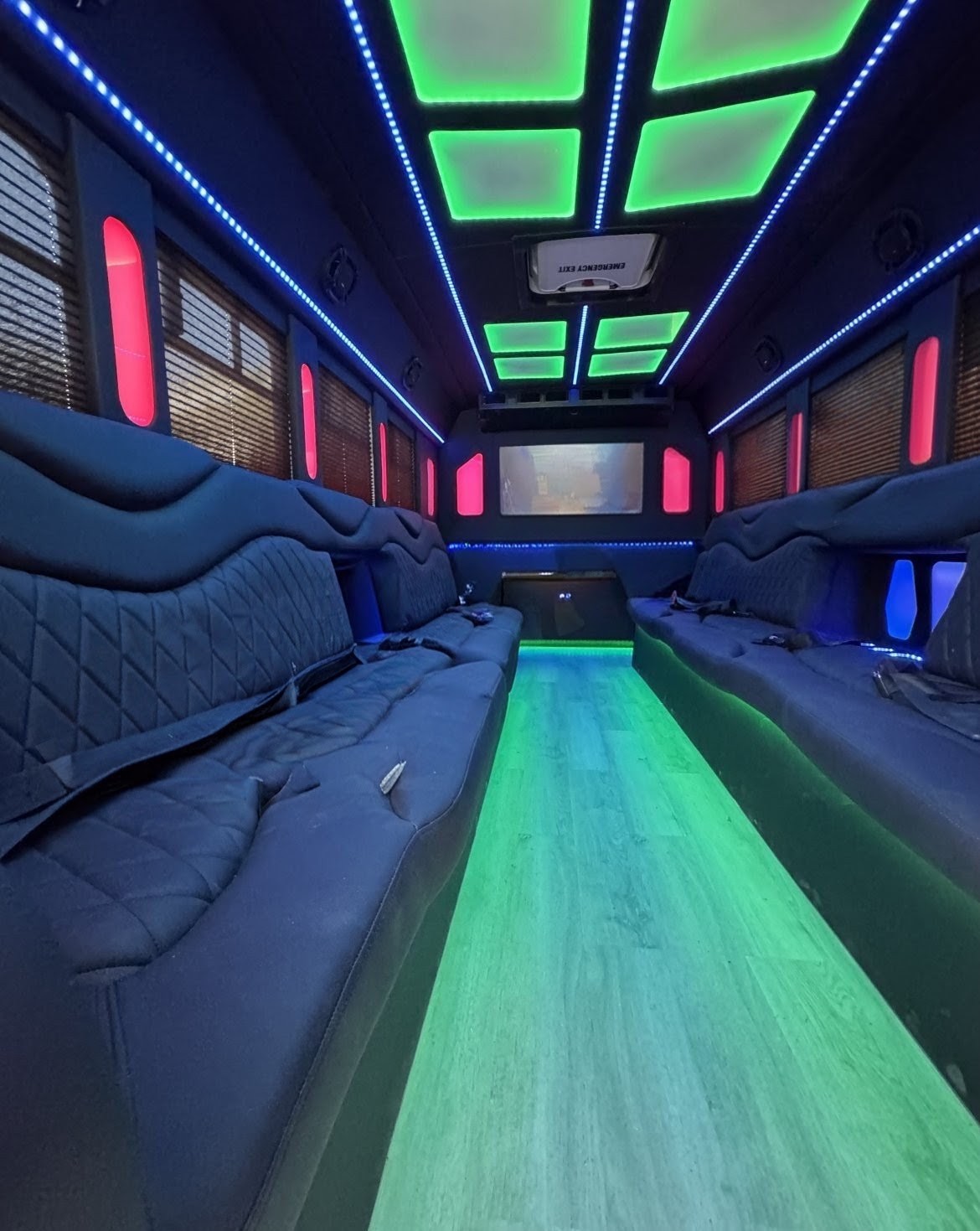 Well - maintained 2018 Ford E-450 Luxury Limo Bus with V10 Engine