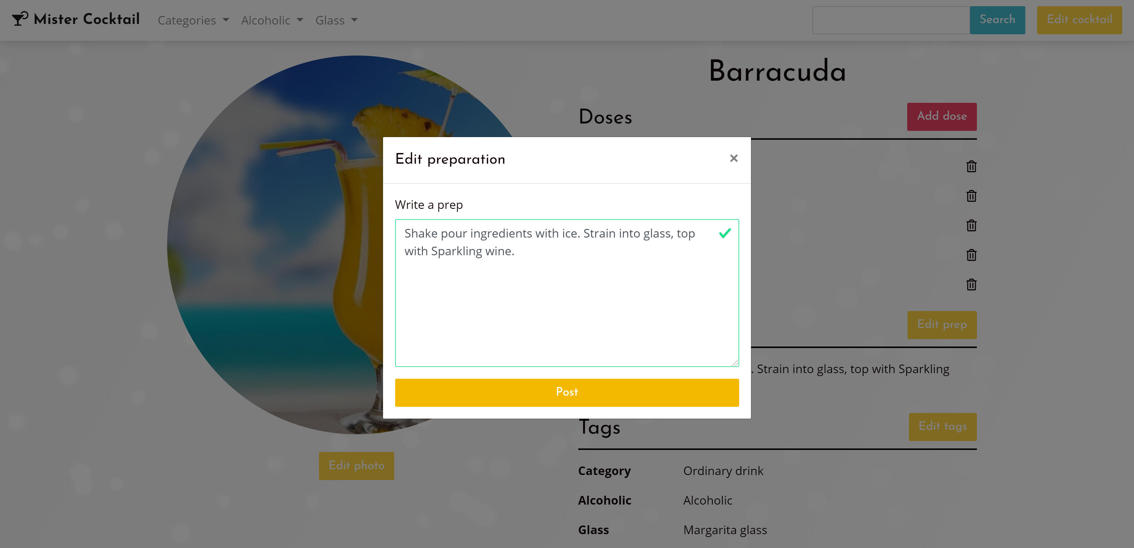 Image of Cocktail show page