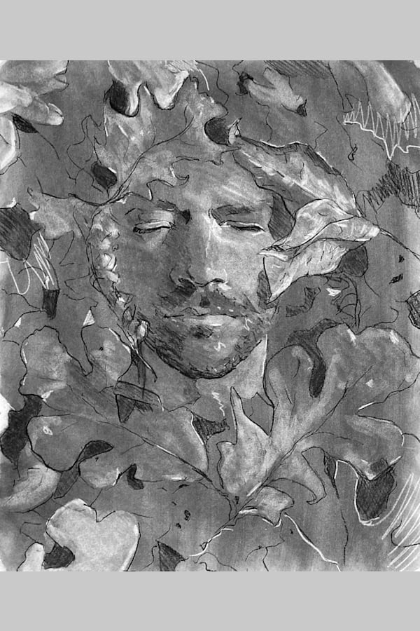 Self Portrait as the Green Man (Asleep)