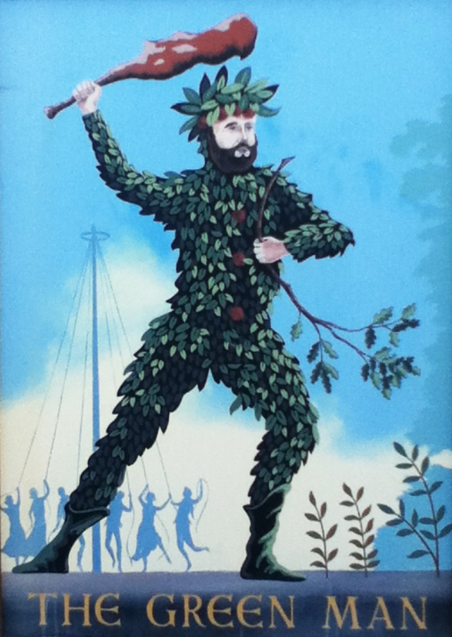 A modern interpretation of the Green Man defending the conviviality of a festival