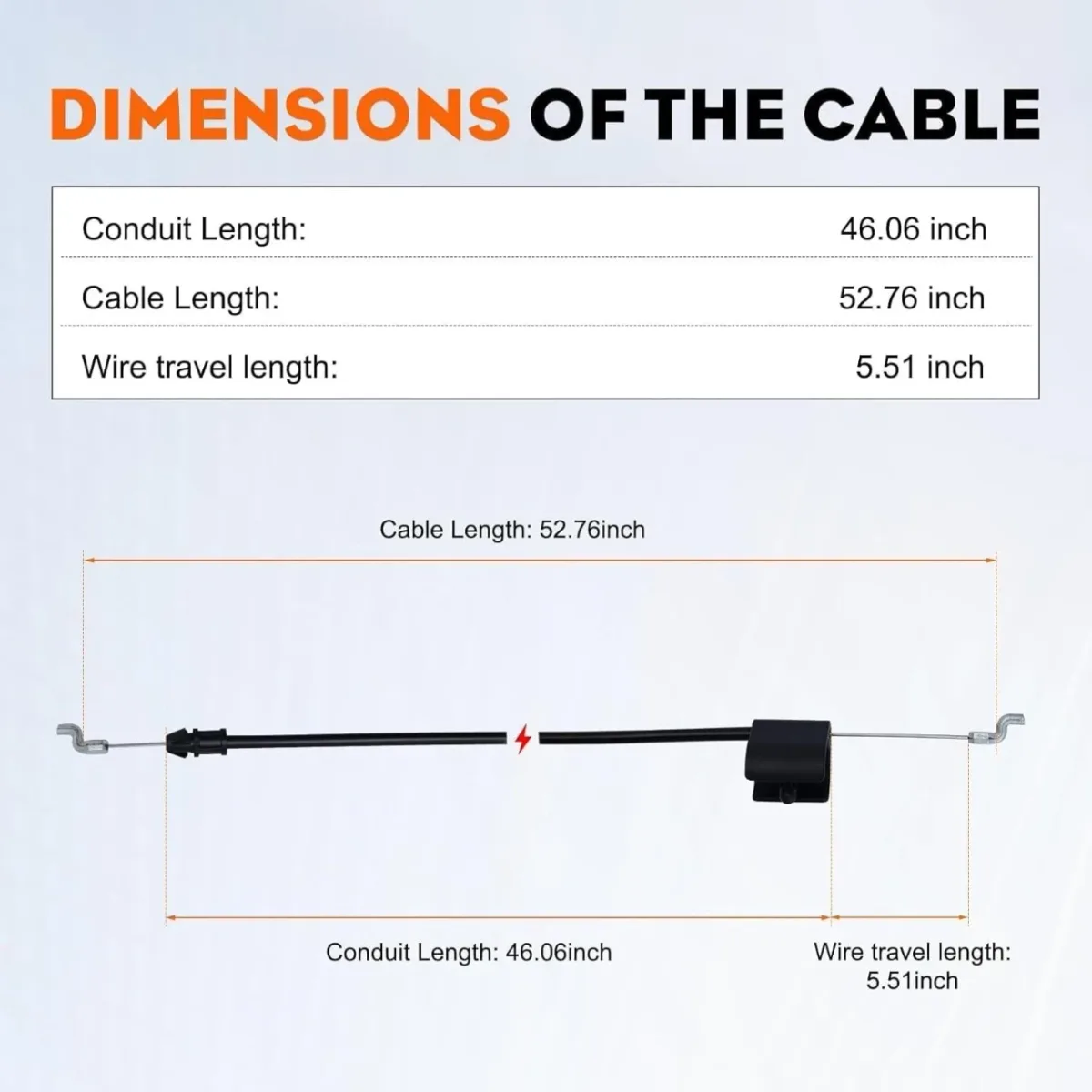 Brake Stop Cable for Briggs Stratton Poulan Craftsman Lawn Mower 290699 183281
