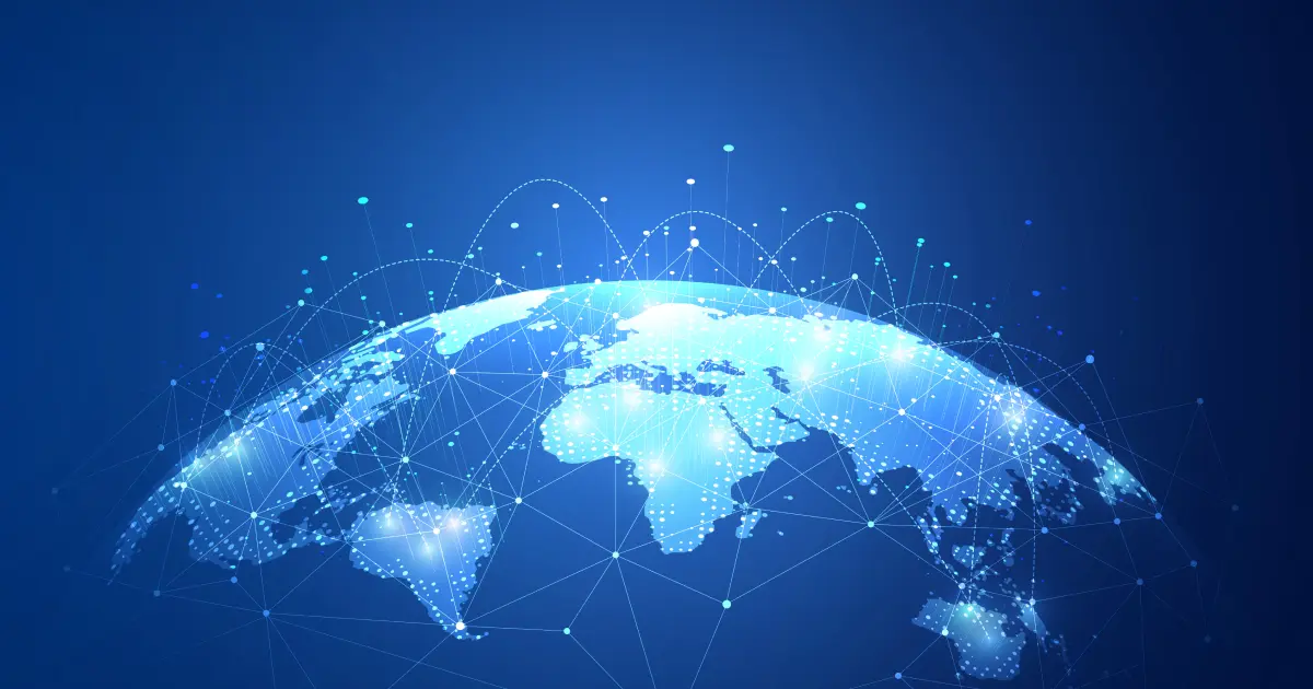 Globe with connected networks