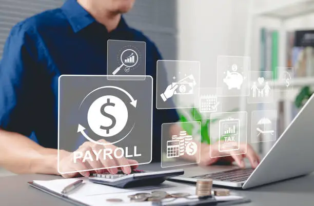 Global map and visual representations of global payroll system operations