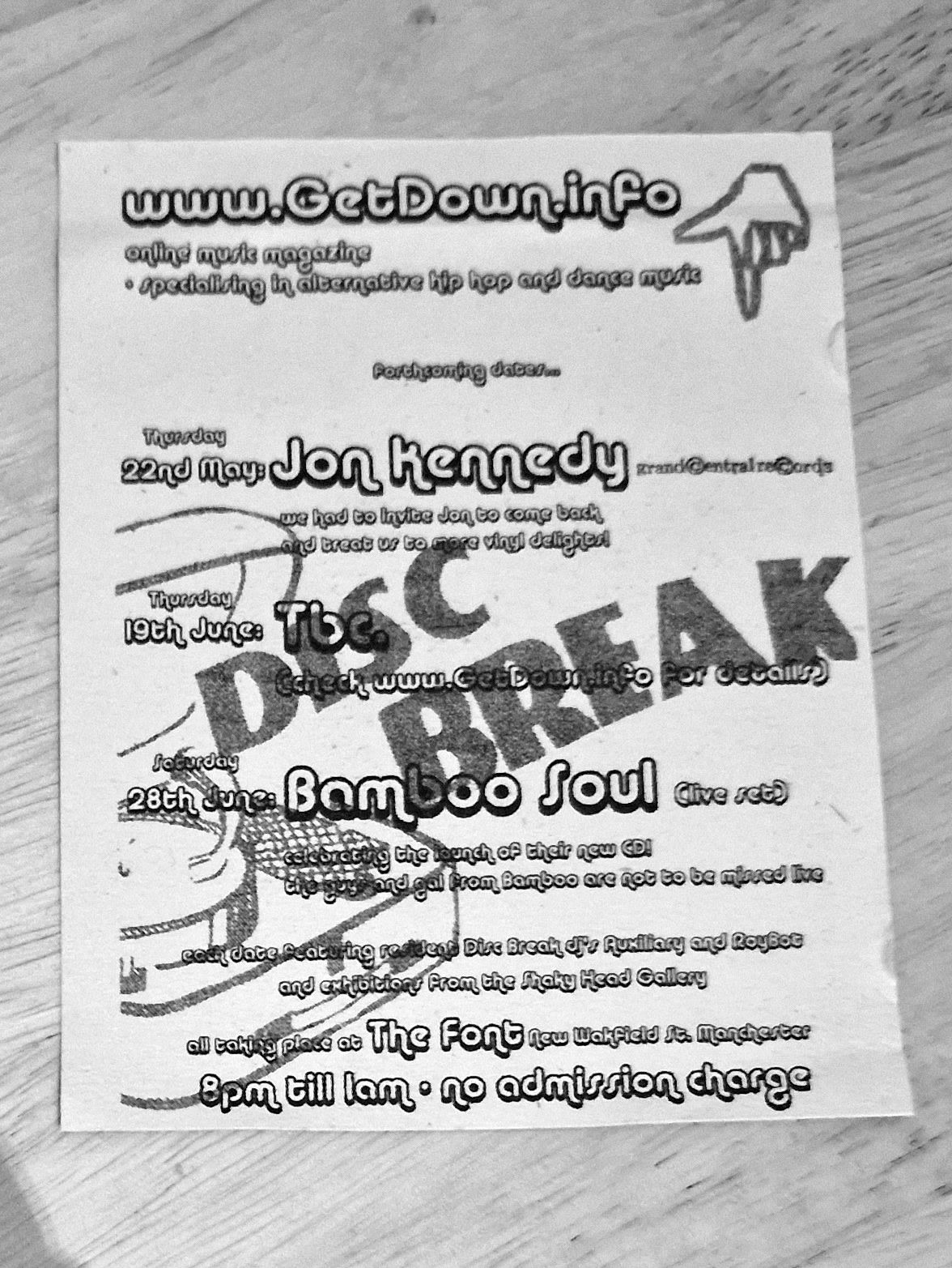 Original Disc Break flyer, 2002