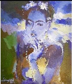 Artwork: Magnolias Around A Bomb by Artist: Lubna Habib