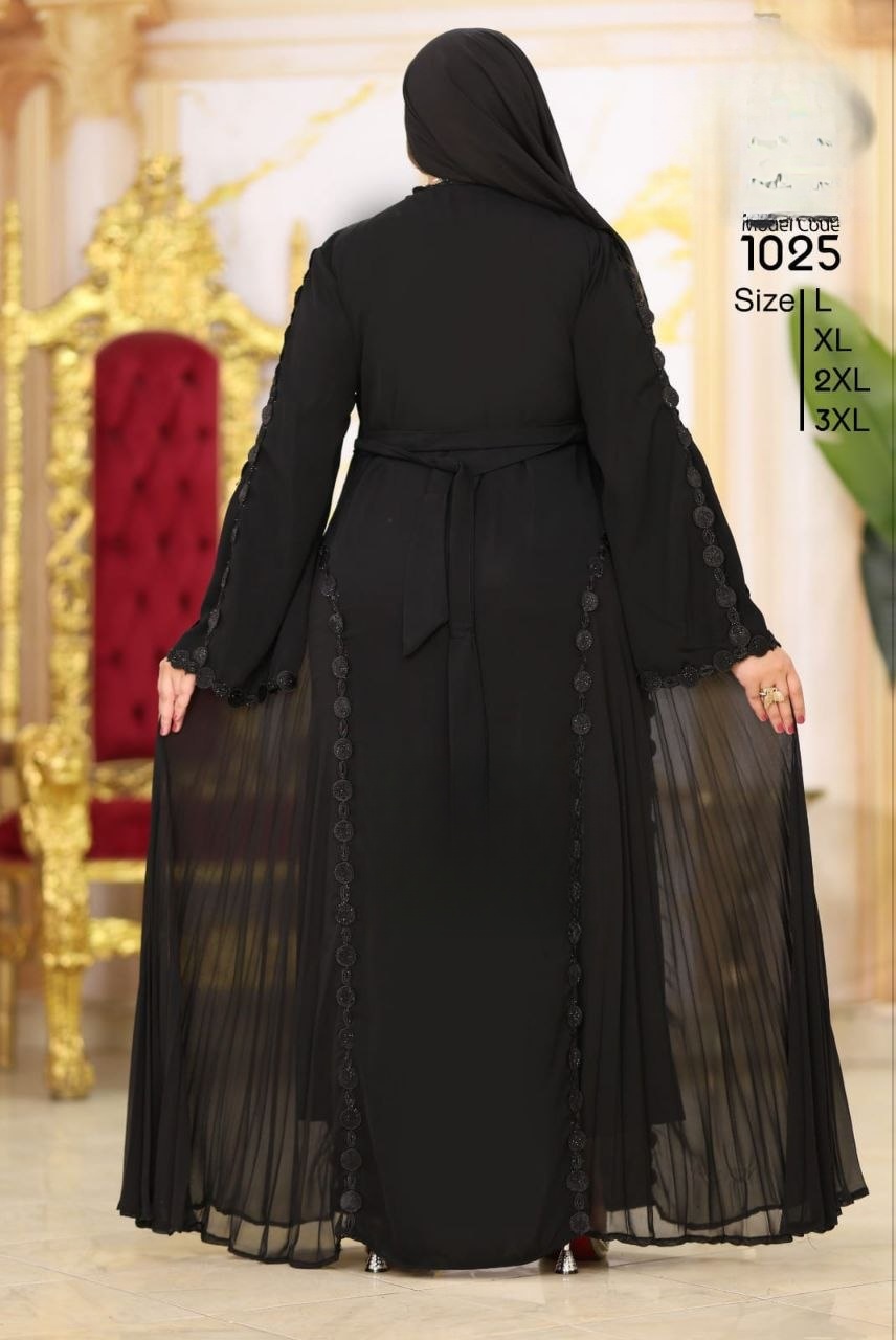 Elegant Silk Abaya - View 2