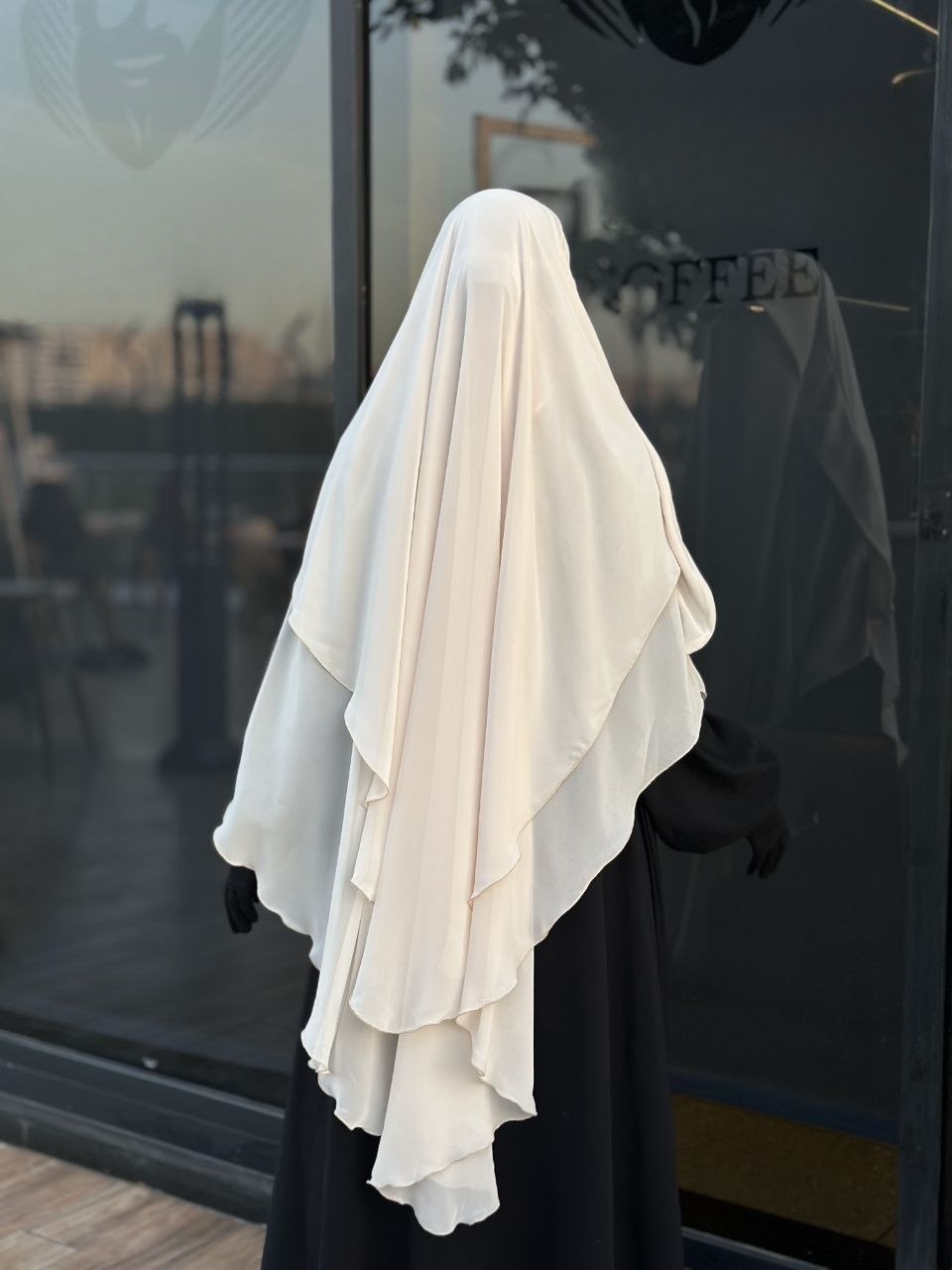 K14 Two-Layer Chiffon Khimar - Thumbnail 2