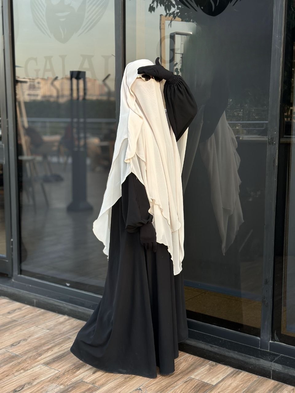 K14 Two-Layer Chiffon Khimar - Thumbnail 4