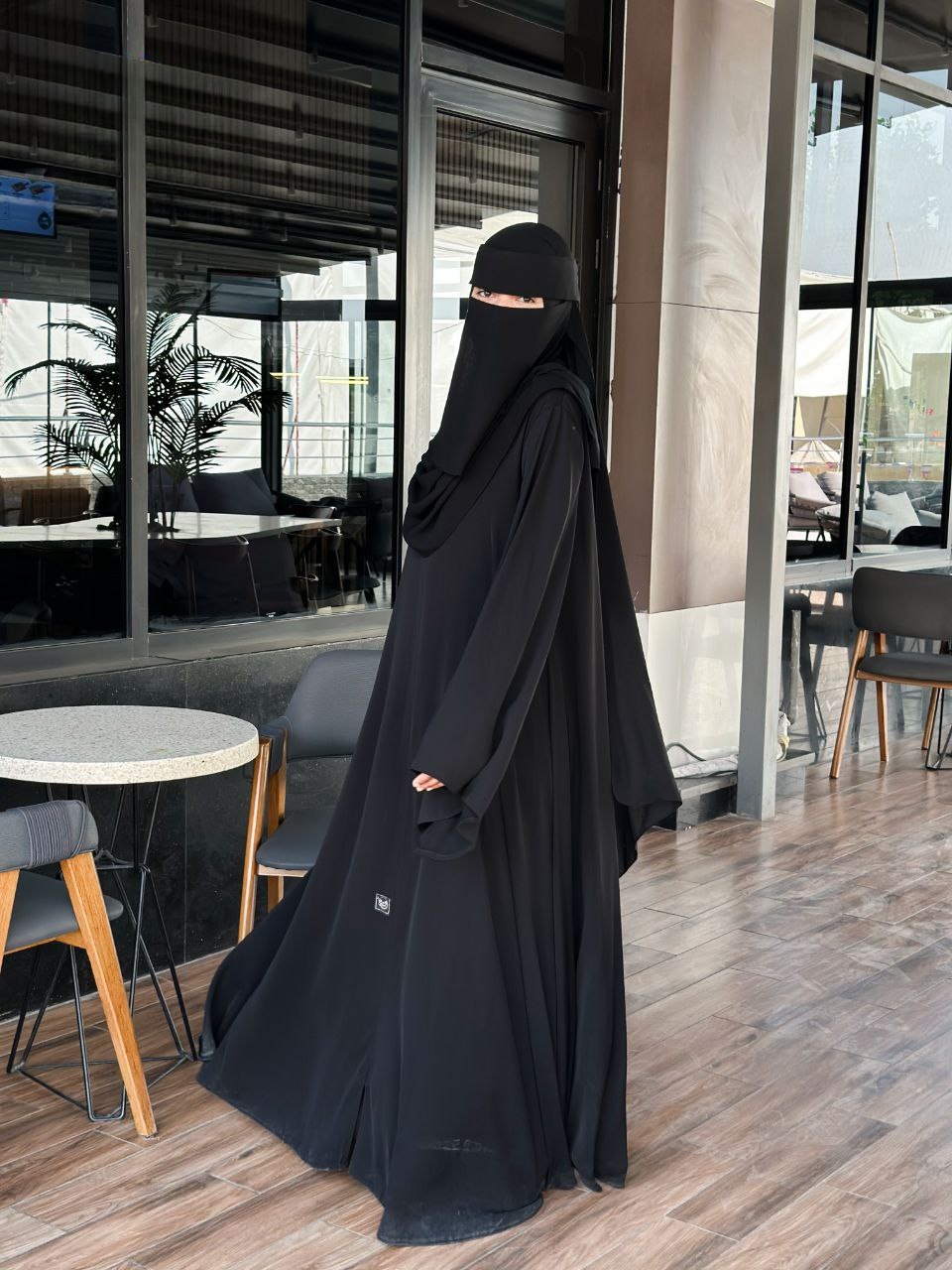 Women's Black Silk Abaya