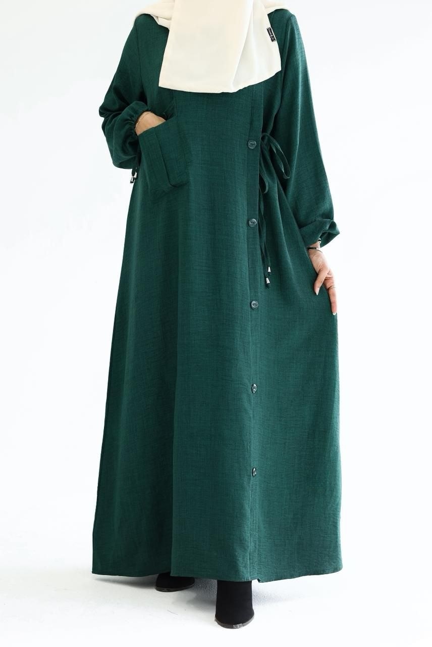 Khair Rana French Linen Dress - Thumbnail 5