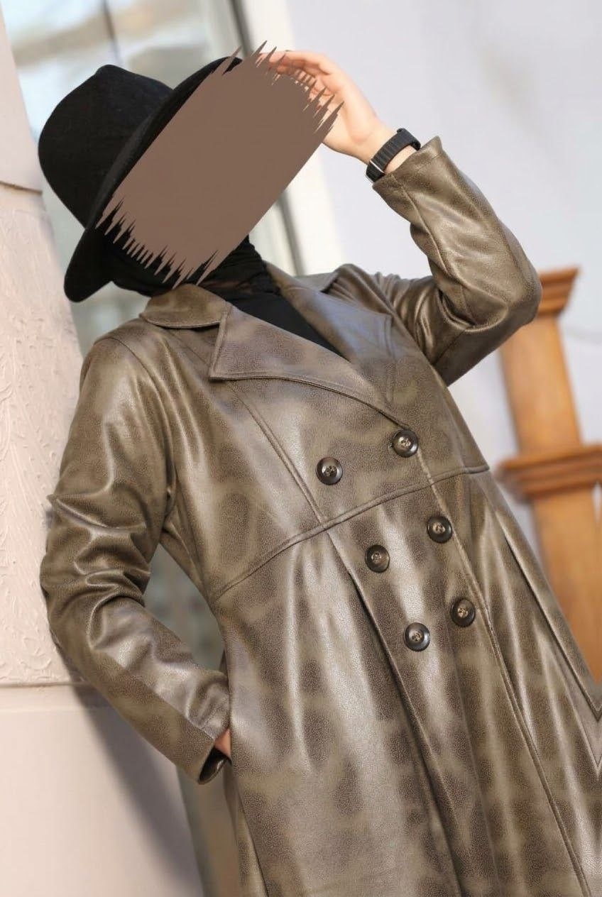 Women's Brown Suede Winter Coat - Thumbnail 3