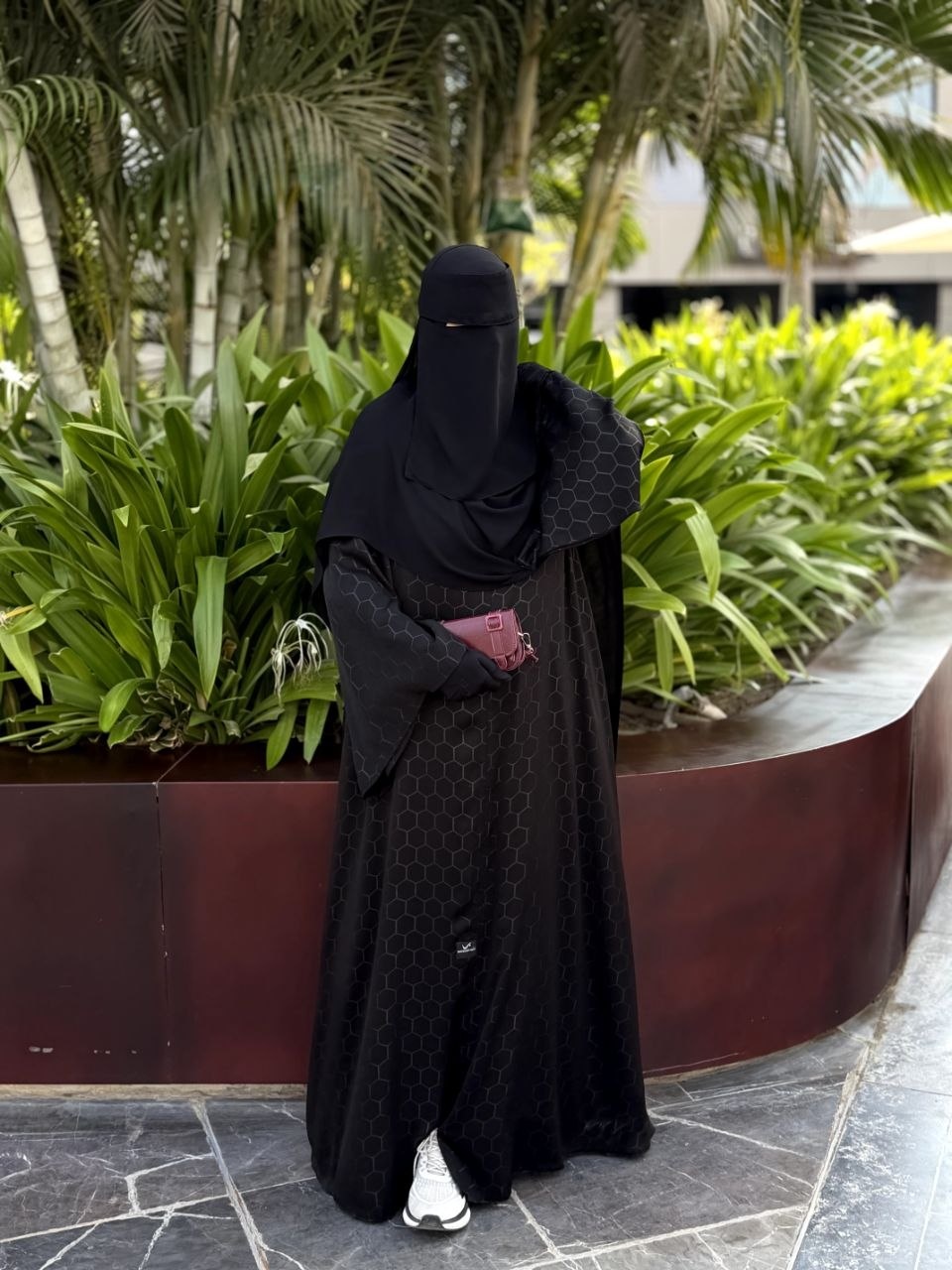 Black Patterned Abaya - Thumbnail 4