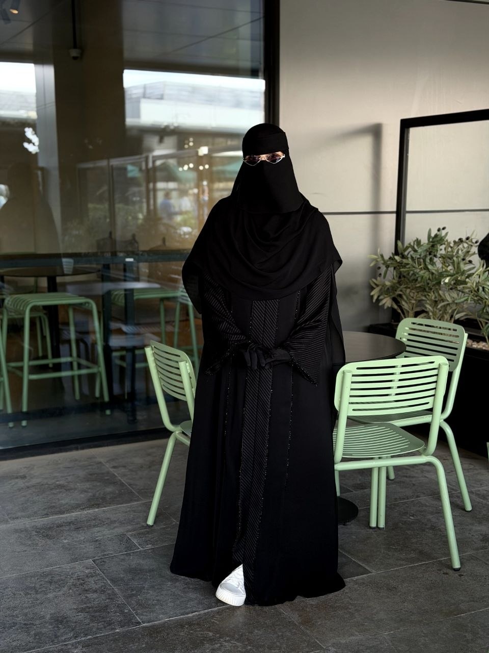 Handmade Striped Abaya