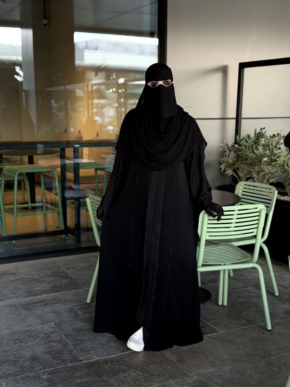 Handmade Striped Abaya - Thumbnail 4