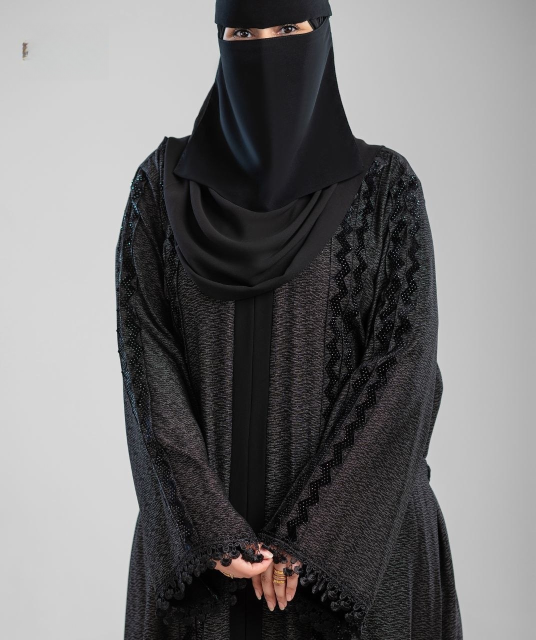 Asrar 203 Laser Jacquard Abaya - Thumbnail 2