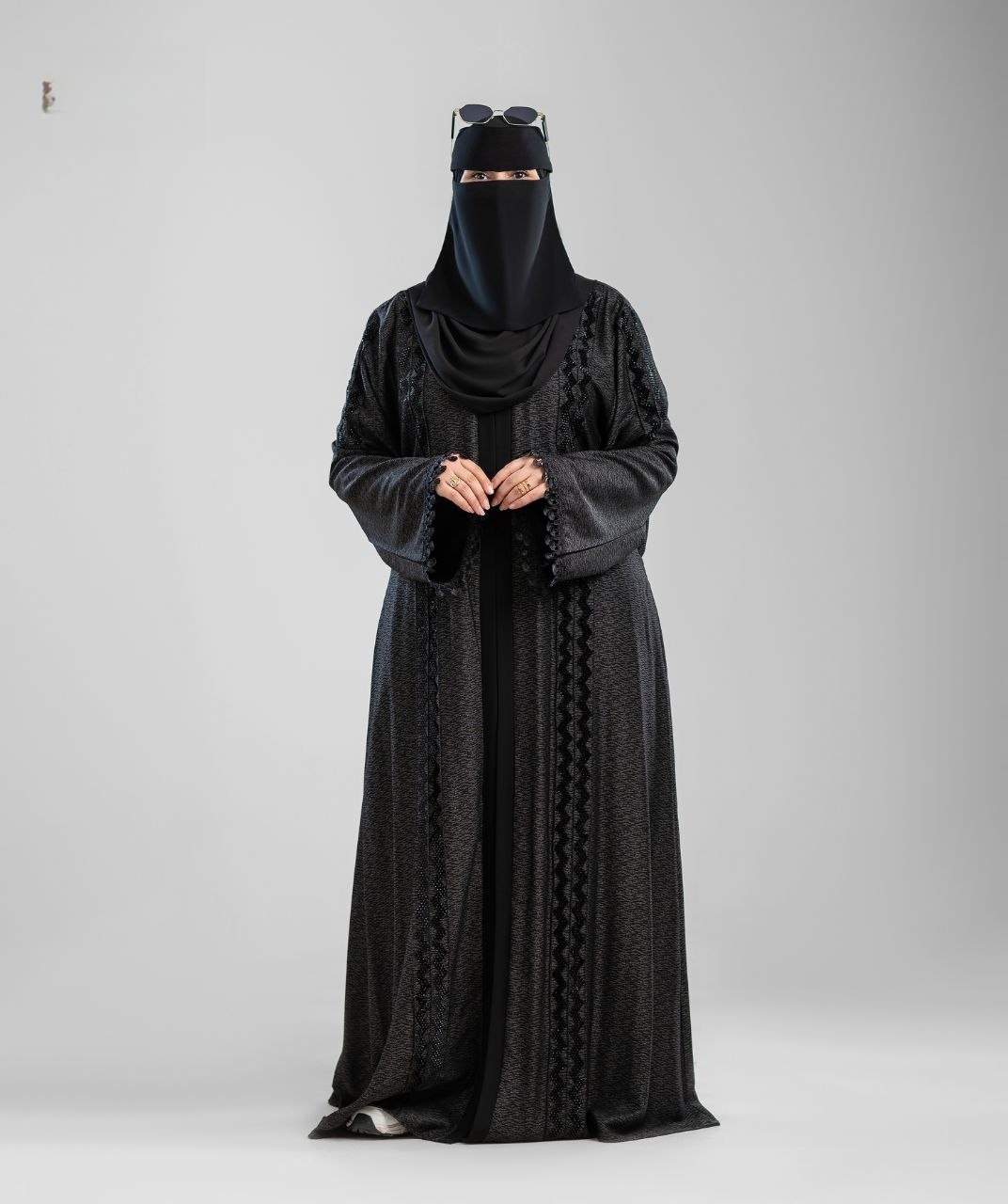 Asrar 203 Laser Jacquard Abaya - Thumbnail 3