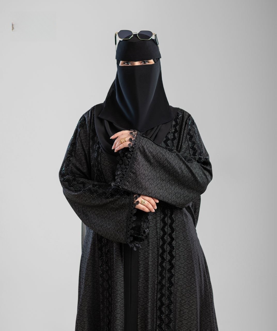Asrar 203 Laser Jacquard Abaya - Thumbnail 4