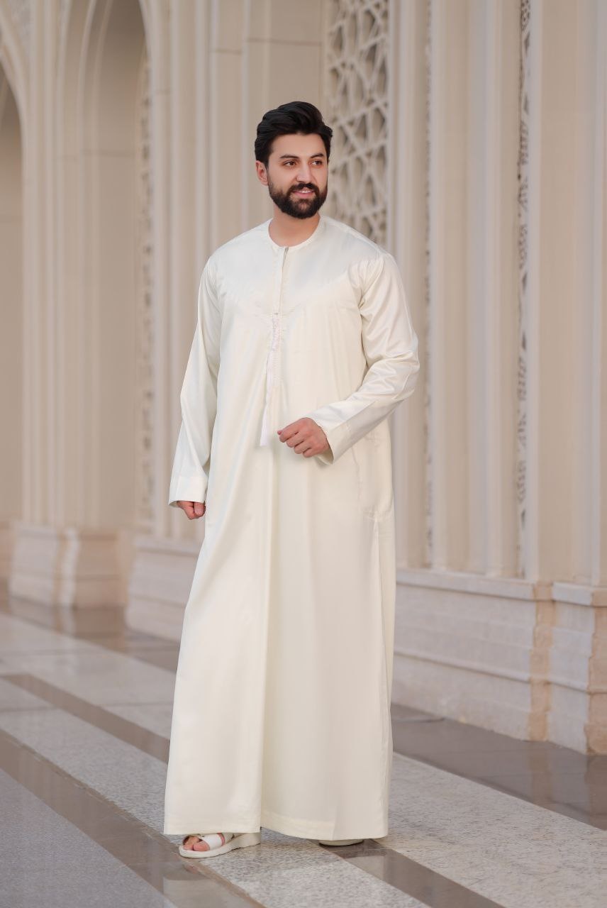 Omani Fringe Satin Abaya