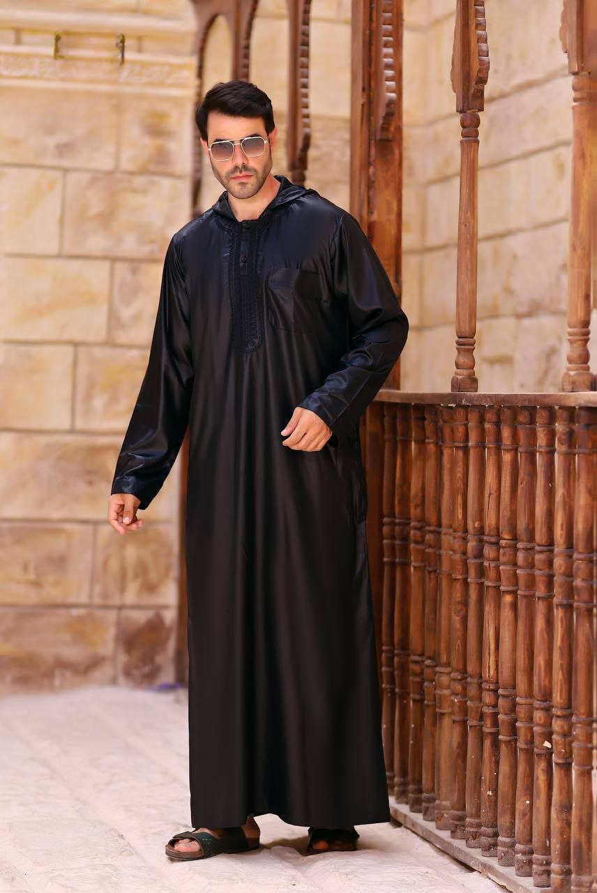 Moroccan Satin Abaya - Thumbnail 2
