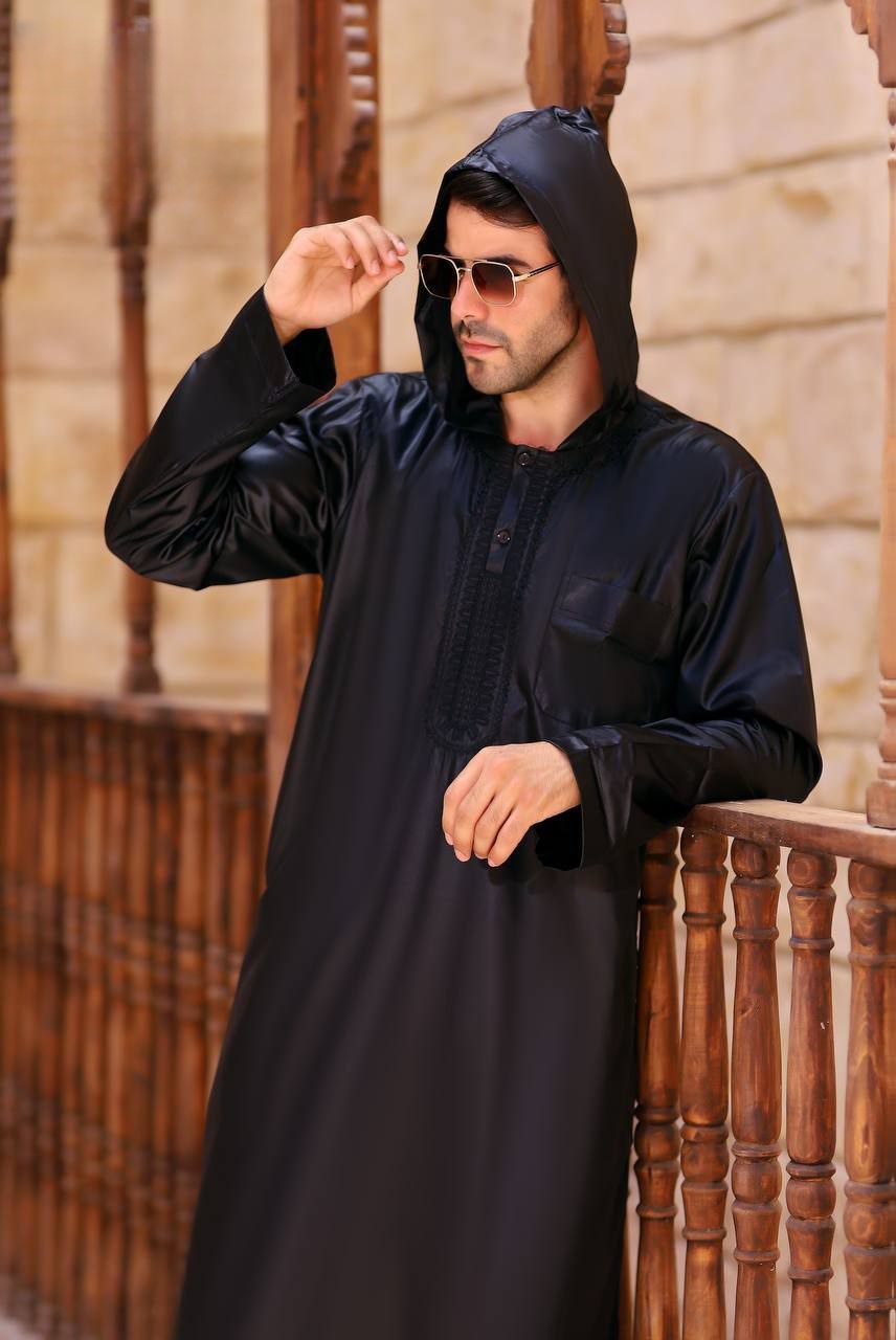 Moroccan Satin Abaya - Thumbnail 4