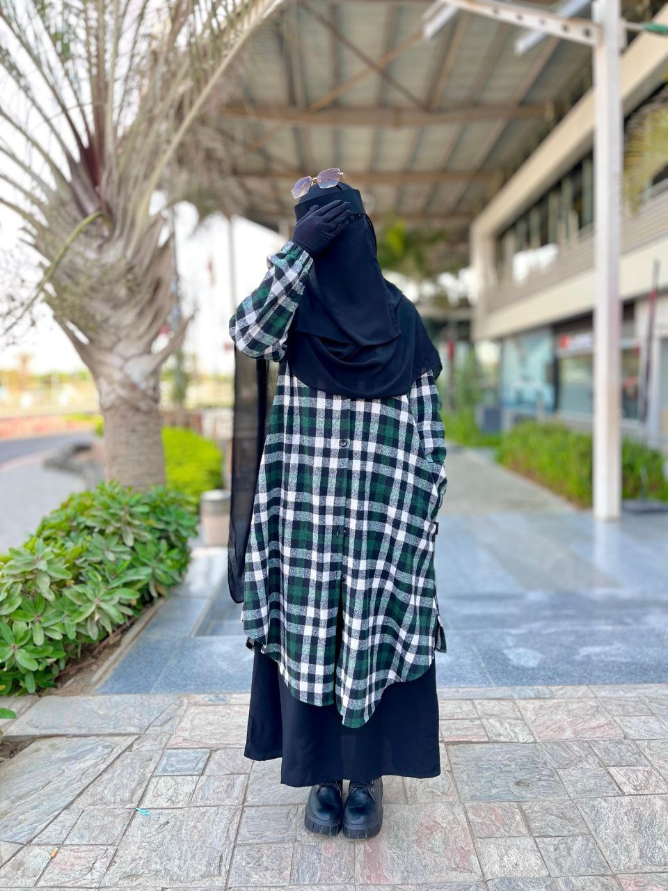 Women's Plaid Wool Shirt - Thumbnail 4
