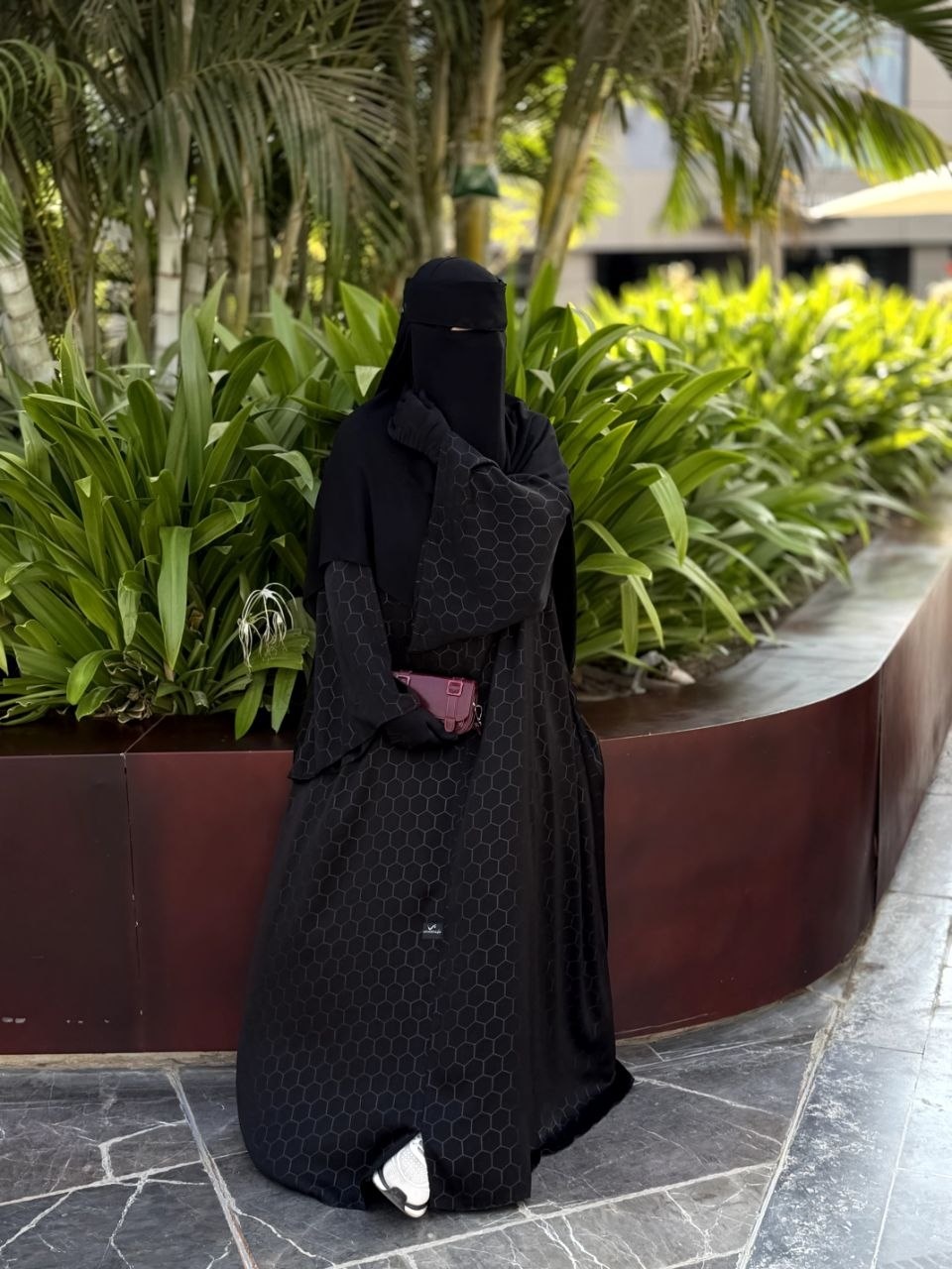 Black Patterned Abaya - Thumbnail 2