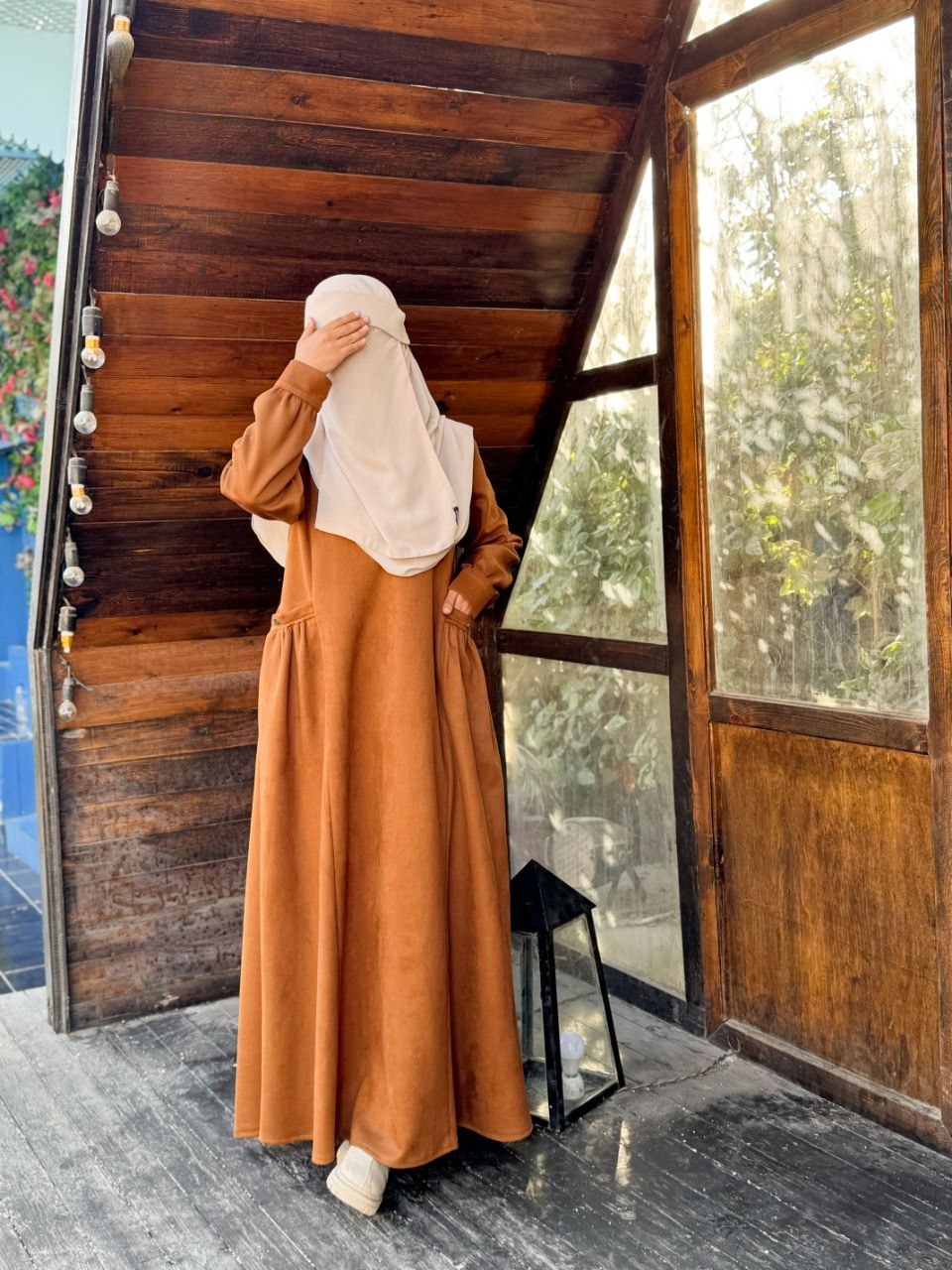 Qareer Suede Winter Abaya 102 - Thumbnail 2