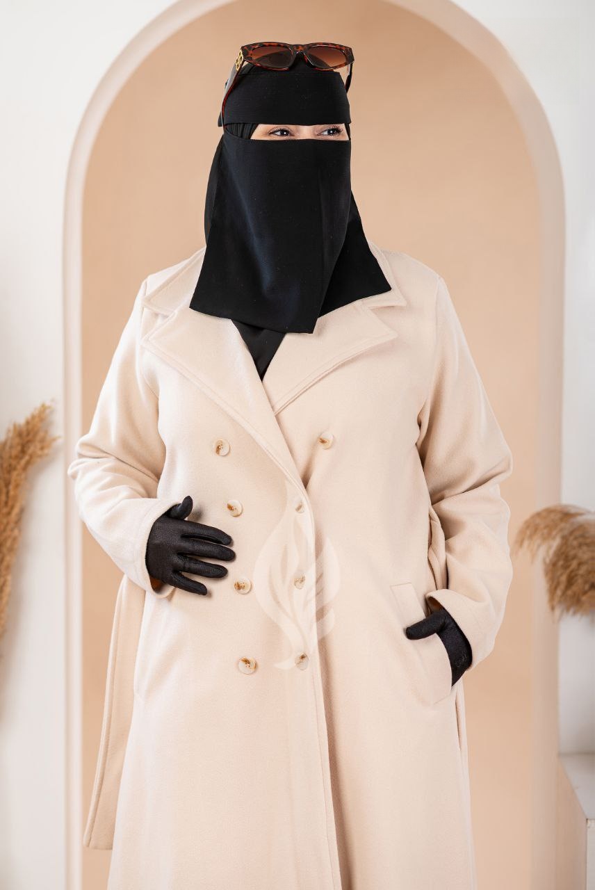 Button-Front Felt Coat