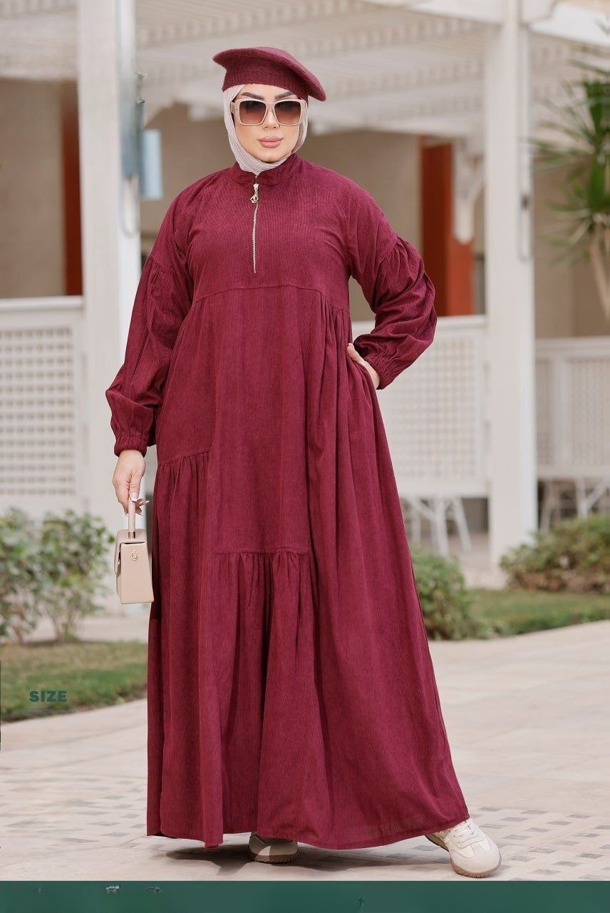 Raheel Ribbed Winter Dress - Thumbnail 2