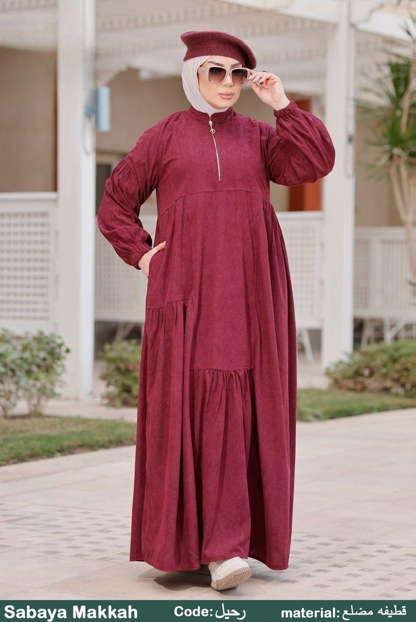Raheel Ribbed Winter Dress - Thumbnail 3