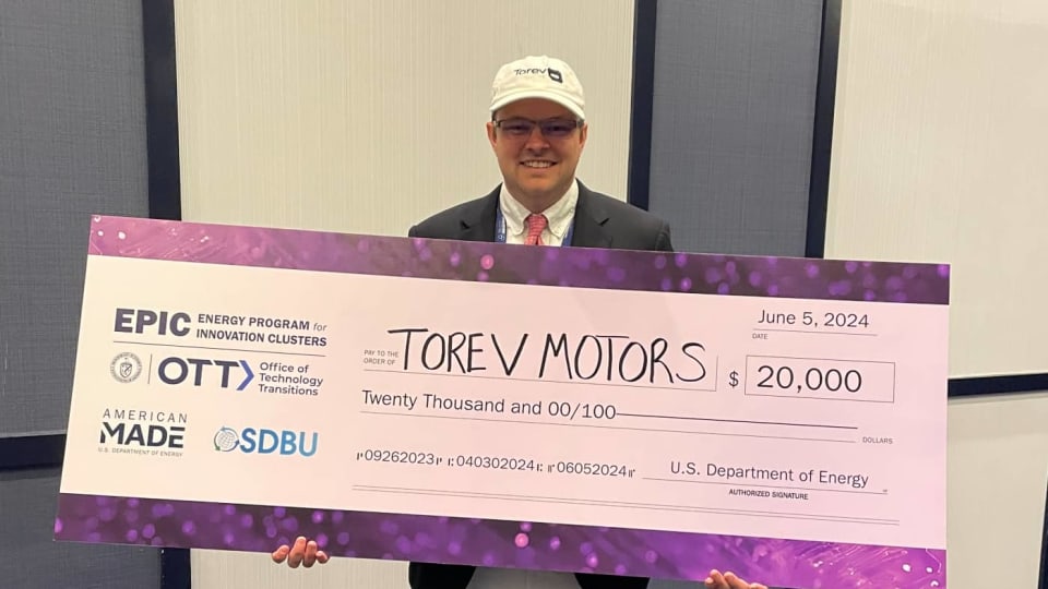 Torev CEO Wins 3rd Place at DOE EPIC Pitch Competition