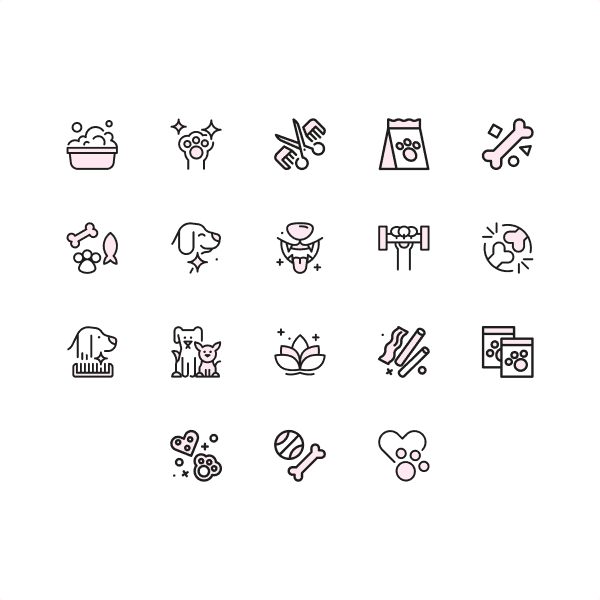 Custom dogs icon set