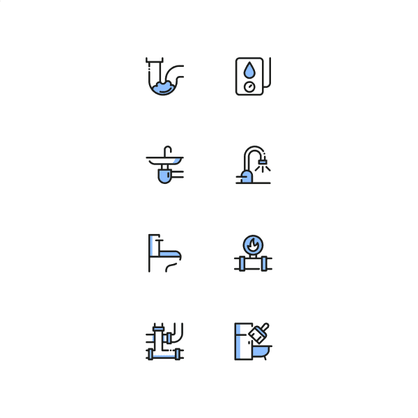Custom plumbing icon set