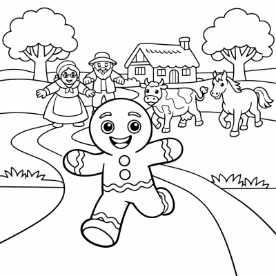 Gingerbread Man Running Away