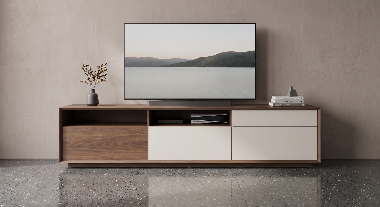 Modern Two-Tone TV Unit