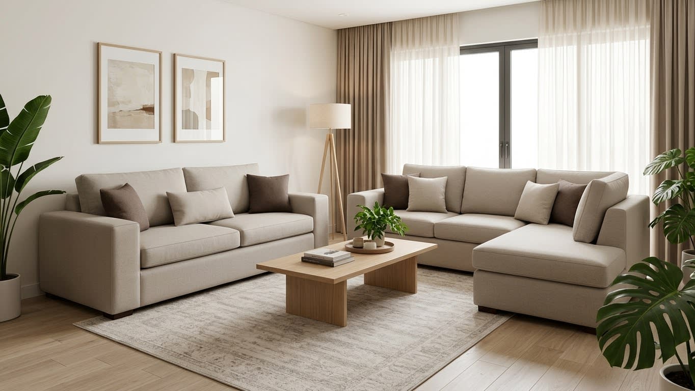 Modern Living Room Package (3-Seater Sofa, L-Sectional)