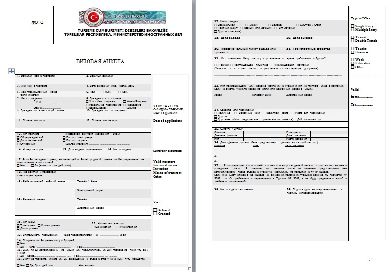 Ли виза в турцию. Образец заполнения визы в Турцию. Пример заполнения анкеты в Турцию. Анкета для визы в Турцию для россиян. Анкета для въезда в Турцию.