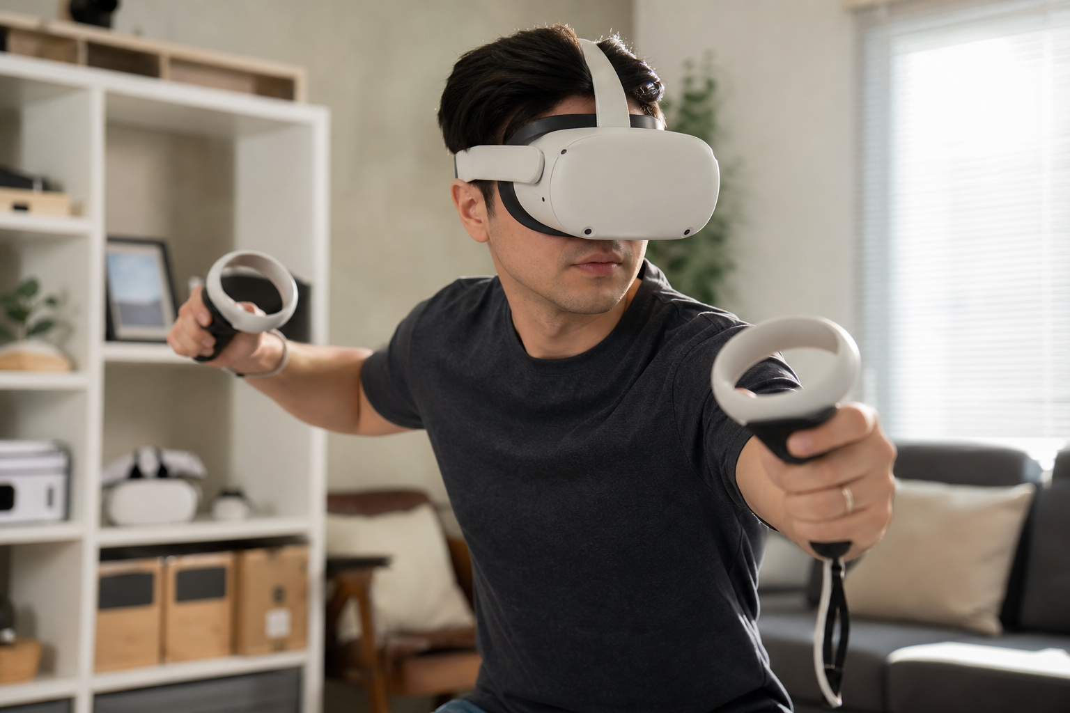 A first-person view in Contractors Showdown from a left-handed player's perspective, showing the gun model.
